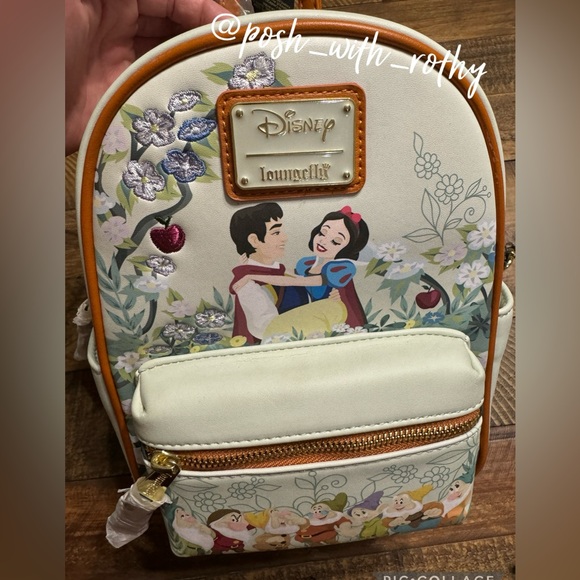 Loungefly Disney Snow White and the Seven Dwarfs Floral Mini Backpack, NWT - Picture 4 of 13